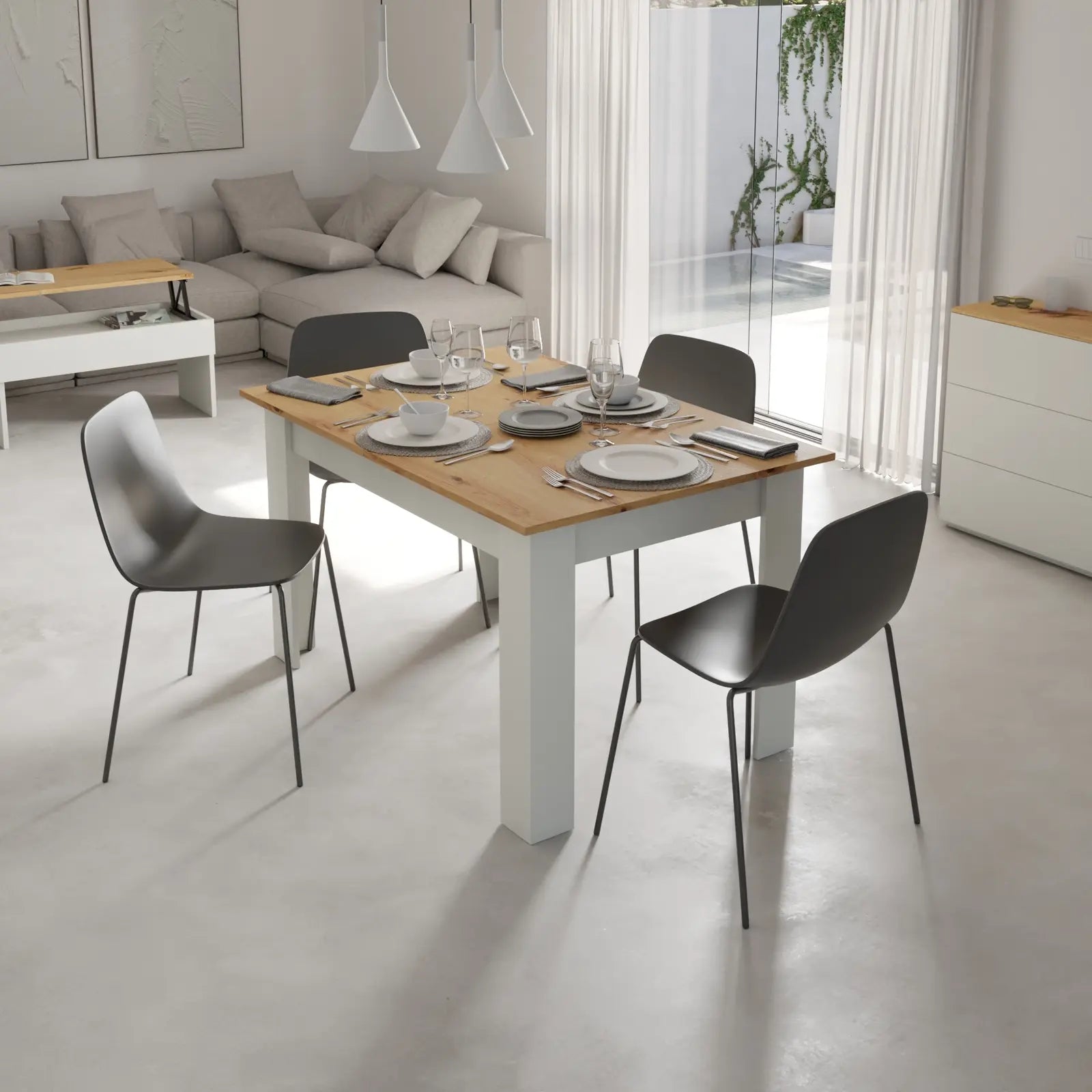 Mesa de comedor Alejandría a medida - vista frontal