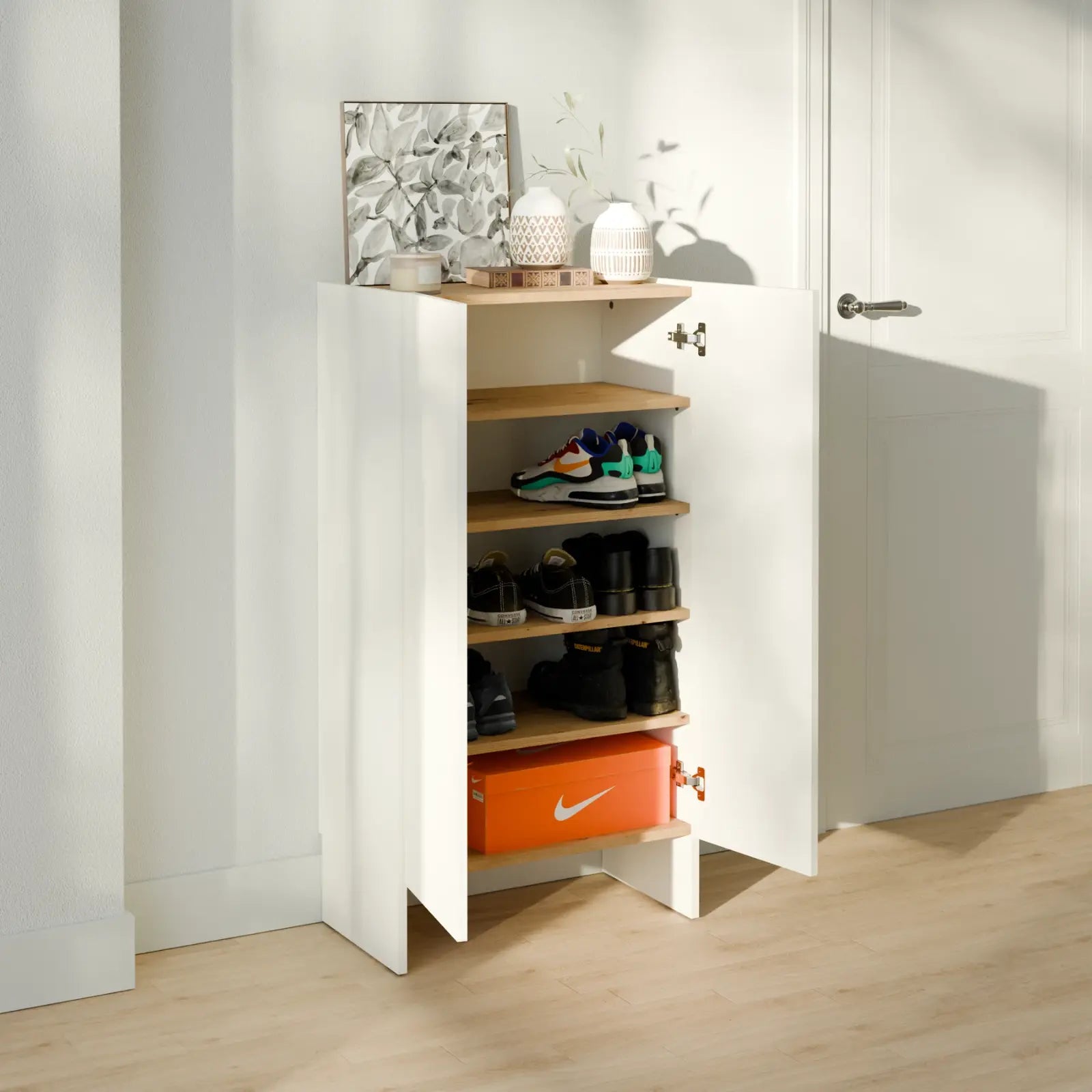 Zapatero Elche blanco artisan a medida - vista lateral