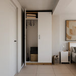 Armario Nidus vacío 2 puertas blanco roble a medida - lateral