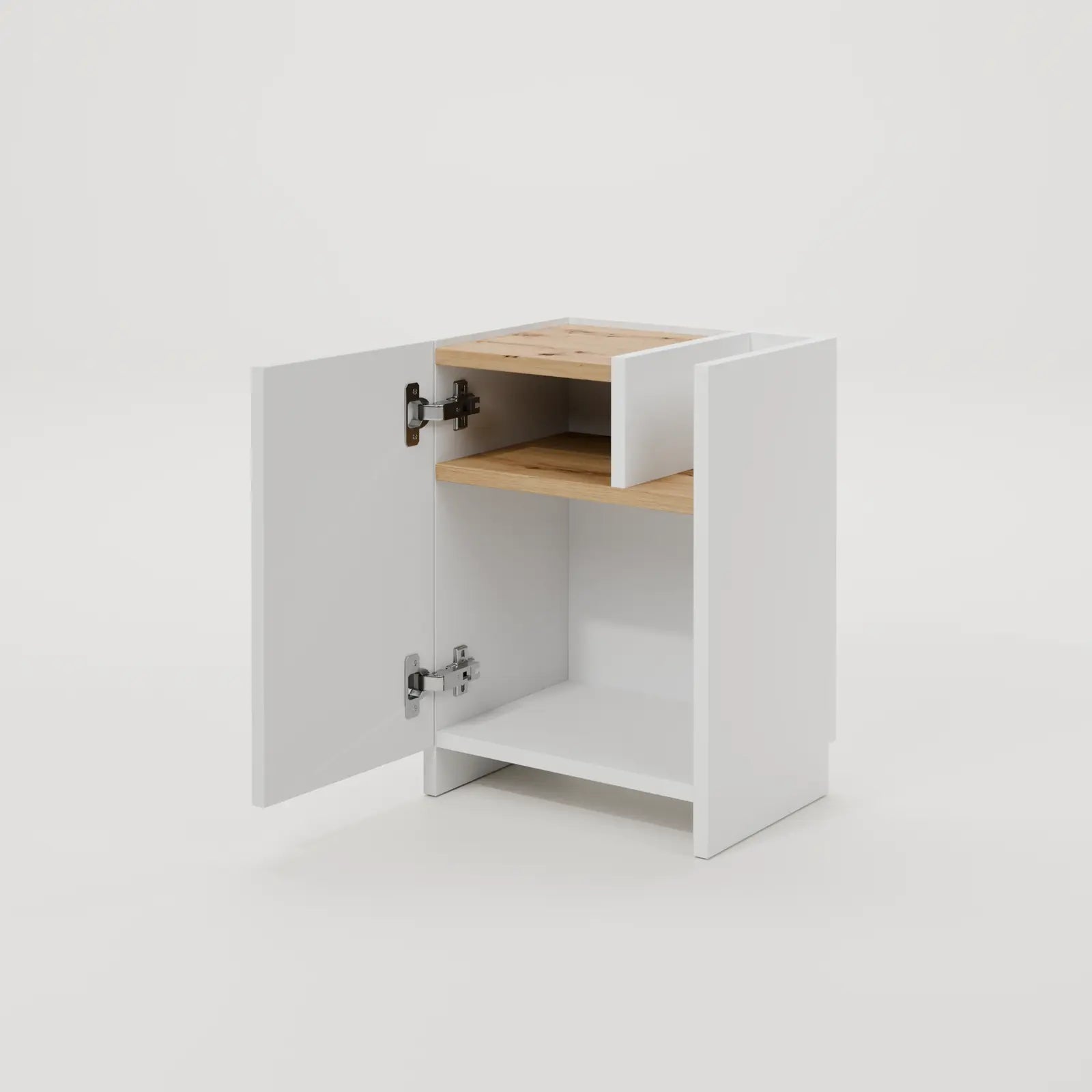 Mesita noche Made blanco artisan a medida - ambiente dormitorio