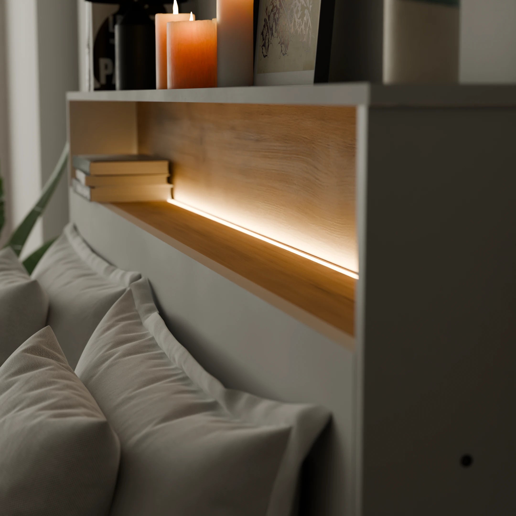 Cabecero Oasis con LED a medida - detalle iluminación