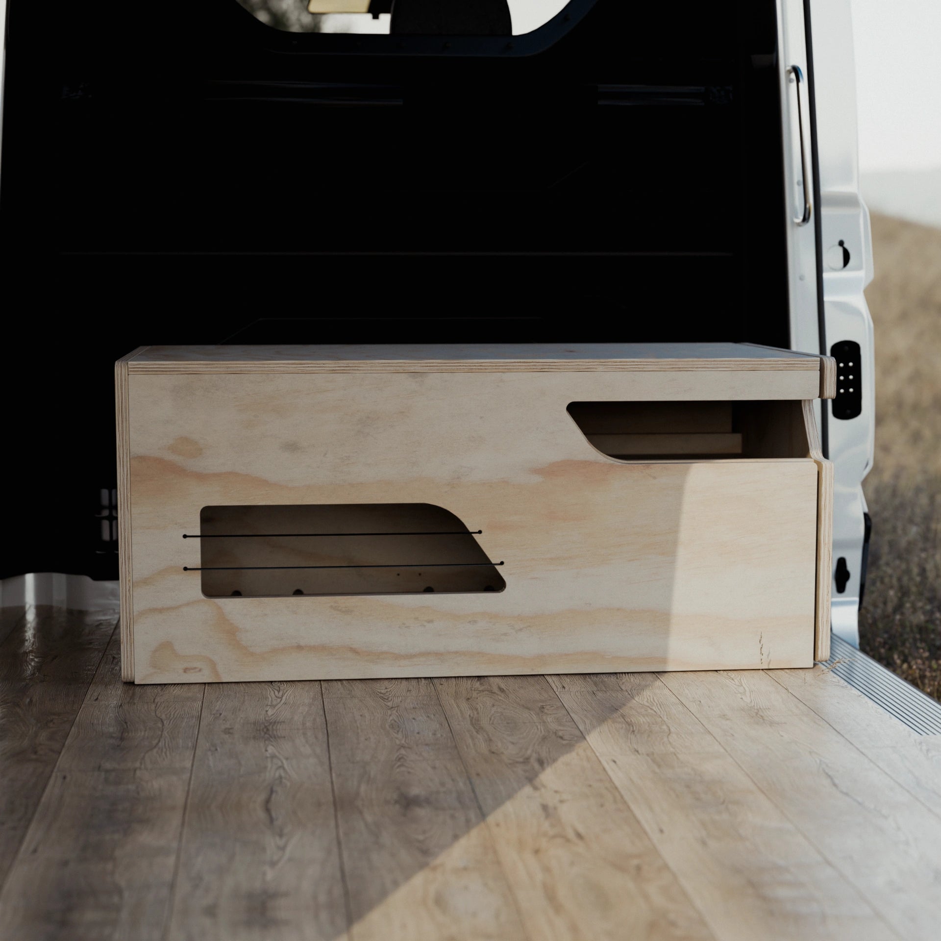 Cocina camper Tramuntana color natural - tres cuartos