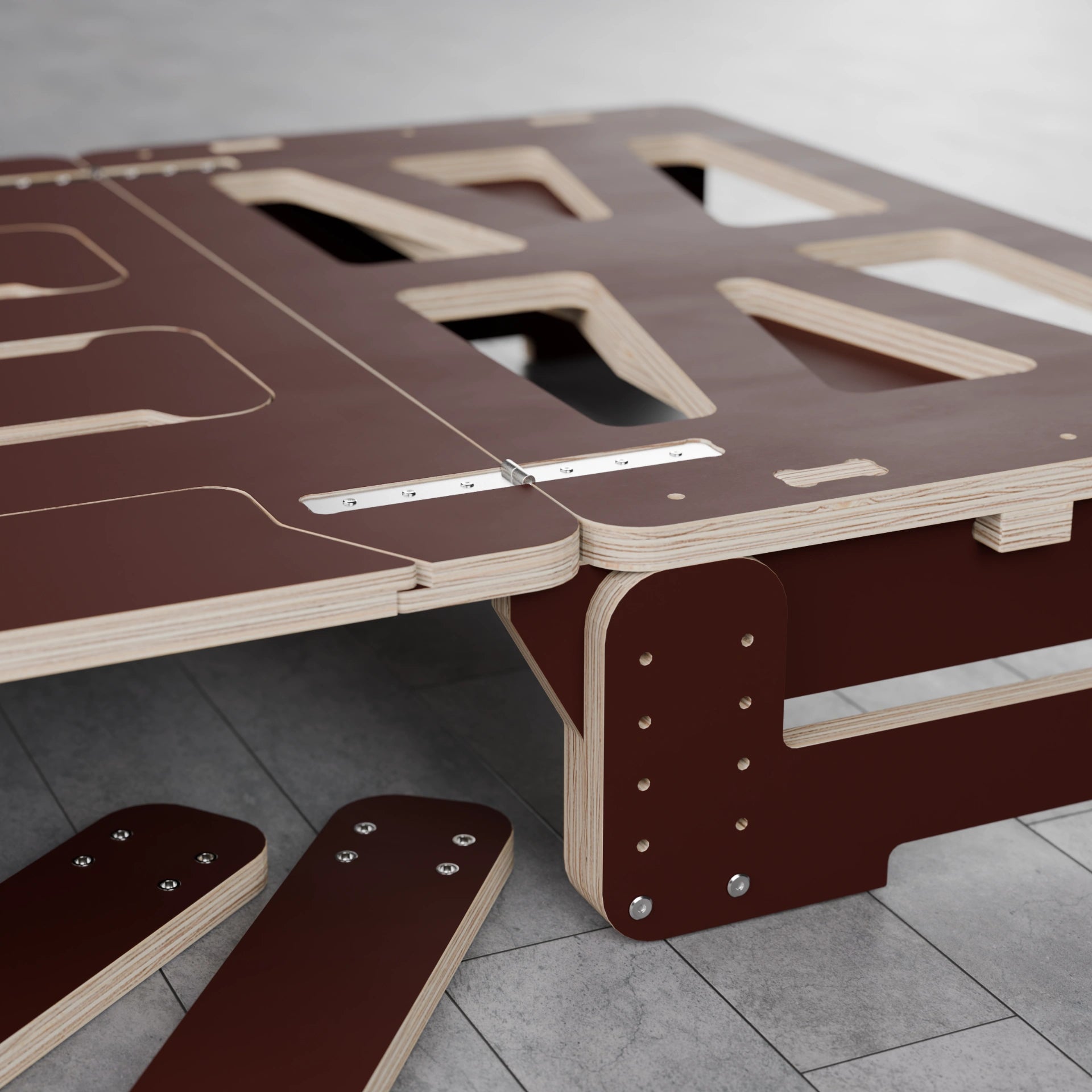 Kit camper coche Garbí granate - interior camperizado