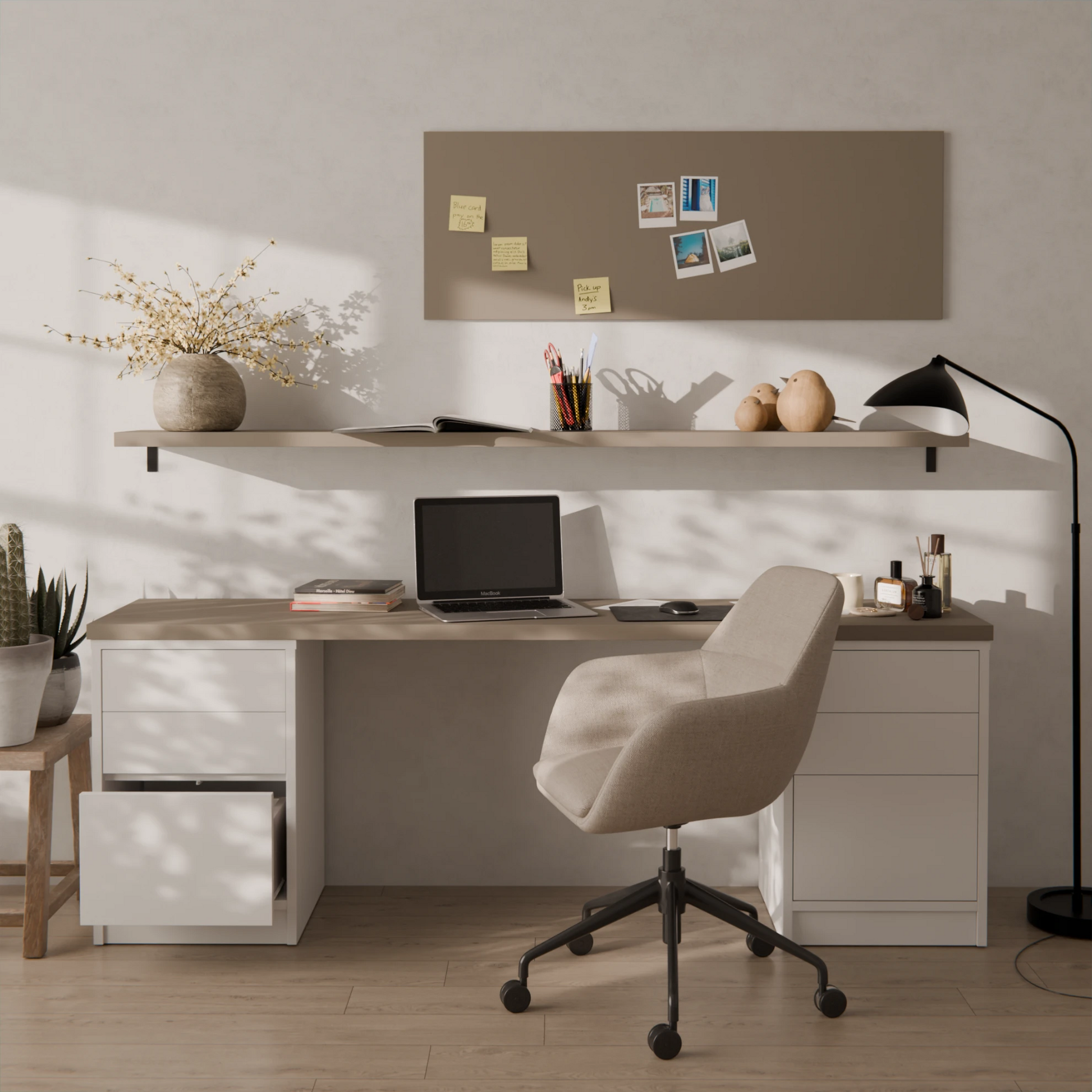 Tablero melamina gris beige a medida - ambiente