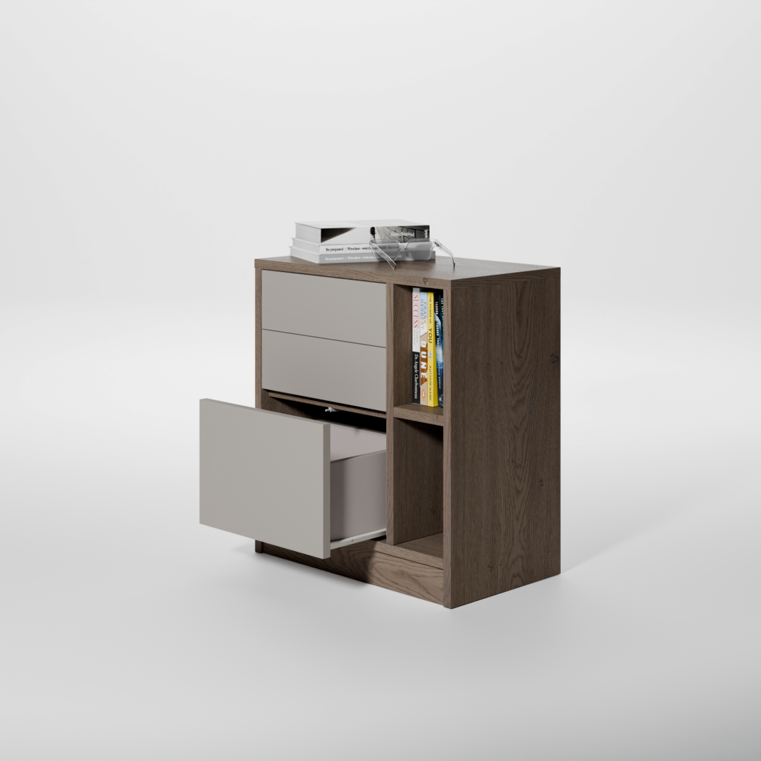 Cajonera Altair a medida Roble Cannolo y Cashmere - variante