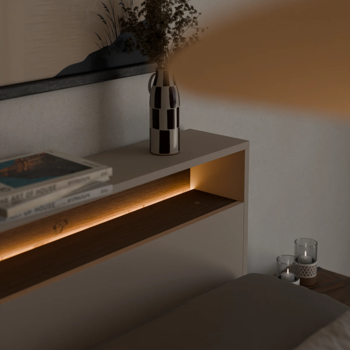 Cabecero Oasis con LED a medida - detalle de la iluminación