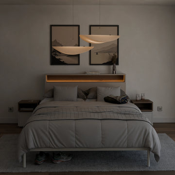 Cabecero Oasis con LED a medida en Cashmere y Cannolo - frente